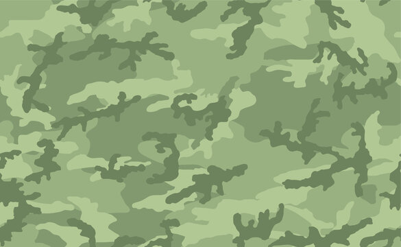 Camouflage seamless pattern. Shades of sage (grayish- green) color. Little contrast. Useable for hunting and military purposes. 