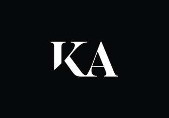 Initial Monogram Letter K A Logo Design Vector Template. K A Letter Logo Design - obrazy, fototapety, plakaty