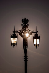 Fototapeta na wymiar Brighton lamp post at sunset