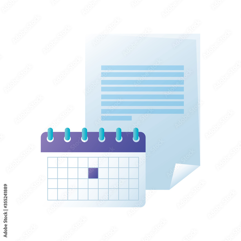 Poster isolated calendar and document vector design