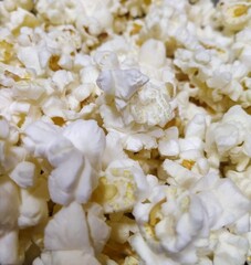 white popcorn background's close up