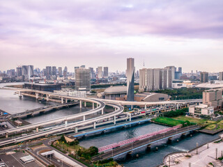 Odaiba, Tokyo, Japan. Arial view from skyscraper. - 355242056