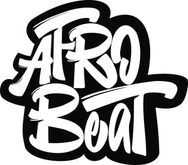 Afro Beat isolated text. Hand lettering illustration made in modern grunge calligraphy style. - obrazy, fototapety, plakaty