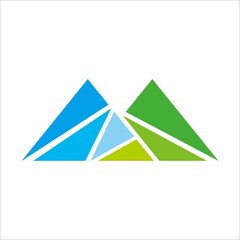 colourful modern mountain logo design vector
