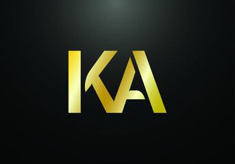 Initial Monogram Letter K A Logo Design Vector Template. K A Letter Logo Design
