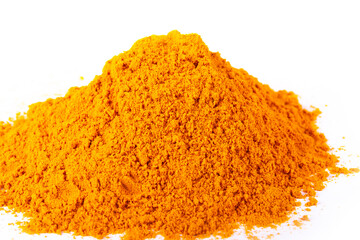 turmeric powder in white natural spice