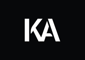 Initial Monogram Letter K A Logo Design Vector Template. K A Letter Logo Design