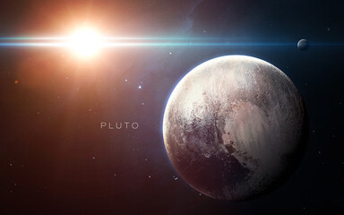 Naklejka na ściany i meble Pluto - High resolution 3D images presents planets of the solar system. This image elements furnished by NASA.