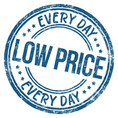 Low Price. Every Day. Vector Stamp.