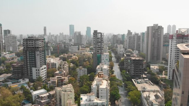 City landscape view of Bombay/Mumbai City during 2020 lockdown