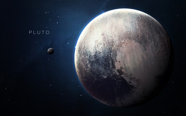 Pluto - High resolution 3D images presents planets of the solar system. This image elements furnished by NASA.
