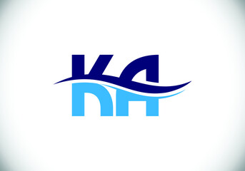 Initial Monogram Letter K A Logo Design Vector Template. K A Letter Logo Design