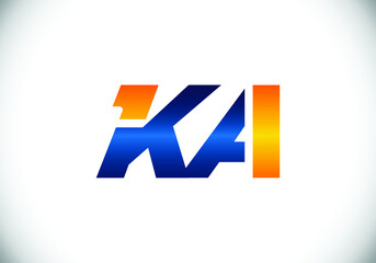 Initial Monogram Letter K A Logo Design Vector Template. K A Letter Logo Design