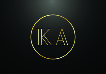 Initial Monogram Letter K A Logo Design Vector Template. K A Letter Logo Design