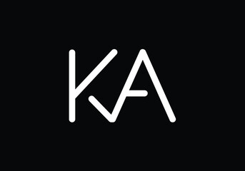 Initial Monogram Letter K A Logo Design Vector Template. K A Letter Logo Design