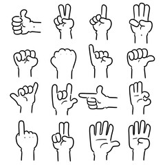 Fototapeta premium vector set of cartoon hand