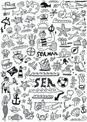 sea life doodle set