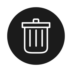 interface symbols concept, trash can icon, block style