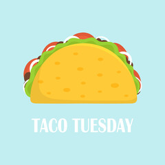 cute cartoon mexican tacos isolated, vector illustration