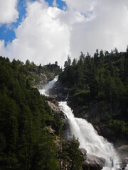 Fototapeta na wymiar Waterfall of Rutor, Aosta Valley - Italy