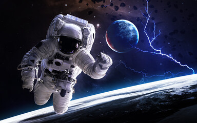 Fototapeta na wymiar Astronaut in deep space