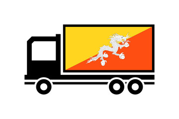 truck delivery service in bhutan. country logistics concept 
