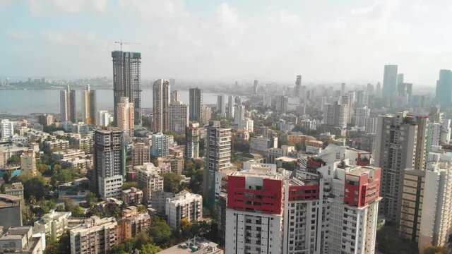 City Landscape View of Bombay/Mumbai and its seashore during 2020 lockdown