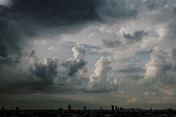 Fototapeta na wymiar Background of dark clouds on a rainy day