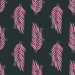 Palm leaves seamless pattern. Tropical plant vector repeating illustration for textile, wallpaper design.