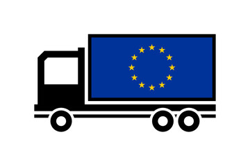 truck delivery service in europe. country logistics concept 