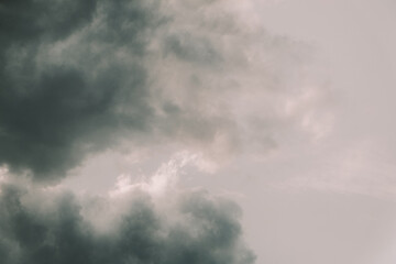 Background of dark clouds on a rainy day