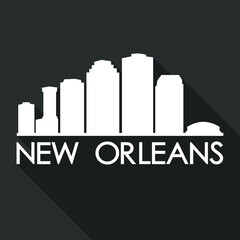 Fototapeta premium New Orleans Louisiana Flat Icon Skyline Silhouette Design City Vector Art Famous Buildings