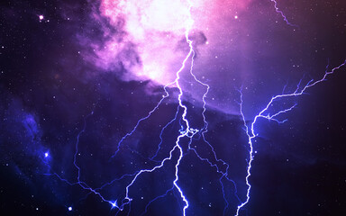 Universe scene with planets, stars and galaxies in outer space showing the beauty of space...