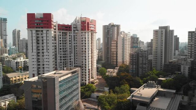 Urban Jungle, Tall residential buildings, and clean during the 2020 lockdown in Mumbai city, Maharashtra India
