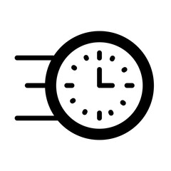 fast clock icon, silhouette style