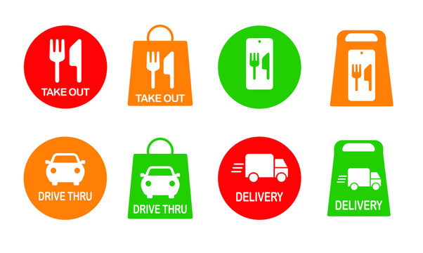 Take Out Food Icon, Food Delivery Icon, Drive Through Icon, Online Order Icon, Restuarant Icon, Take Away Icon,  Delivery Icon