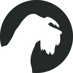 Obraz premium Schnauzer Dog Symbol Icon Round Flat Vector Art Design Color Circle 