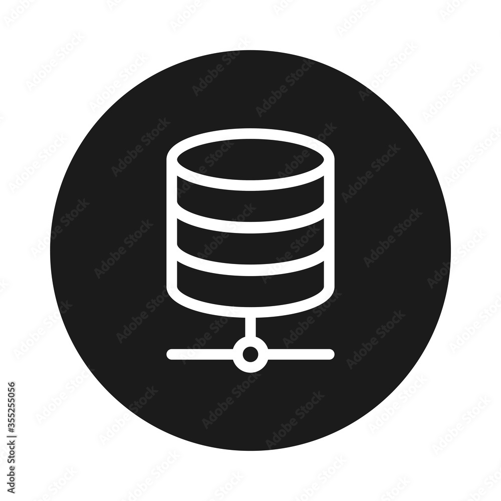 Poster database storage icon, block style