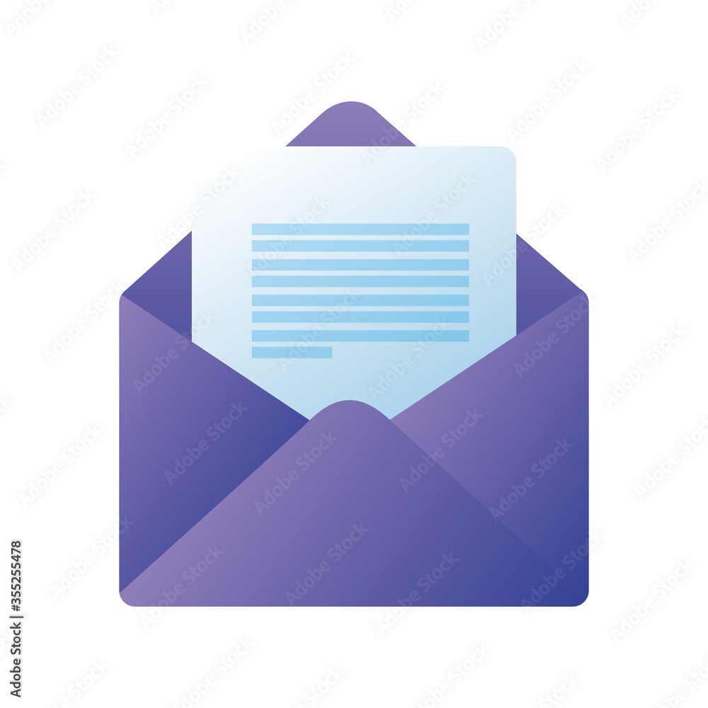 Poster envelope message icon vector design