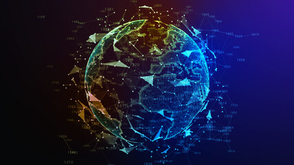 Concept of Network, internet communication. 3d illustration.