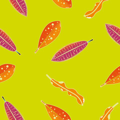 Croton leaves seamless pattern vector design 