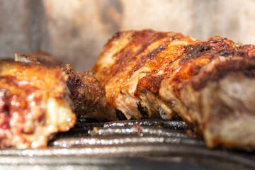 traditional barbecue gaucho meat grilled