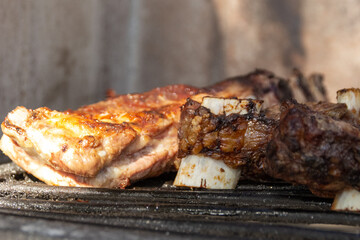 traditional barbecue gaucho meat grilled