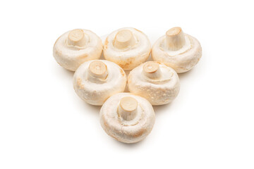 Champignon mushroom isolated on white background.