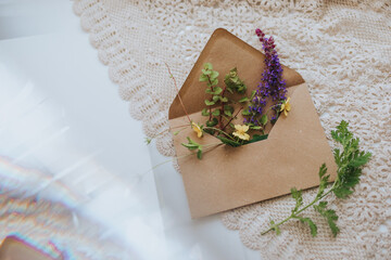 Envelope with flowers 