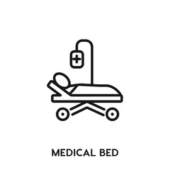 medical bed icon vector. medical bed sign symbol 