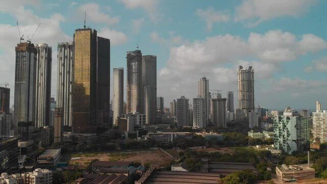 Urban Jungle, Tall towers, and Beautiful skyline during the 2020 lockdown in Mumbai city, Maharashtra India