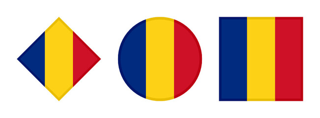 romania flag icon set. isolated on white background 