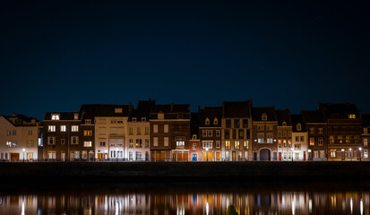 Fototapeta na wymiar night view of the old town of maastricht netherlands