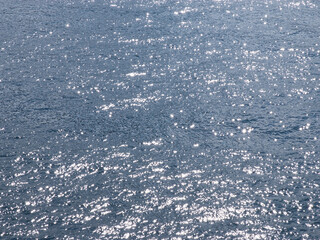 Sunshine reflected on the sea surface with light waves